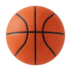 Classic orange basketball with black lines and textured surface shown in detail