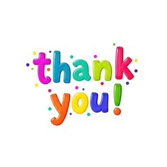 Colorful thank you message with playful and cheerful lettering design
