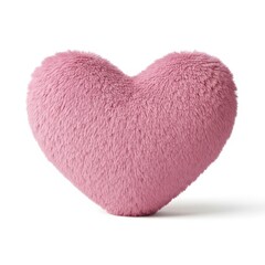 Soft pink heart-shaped plush toy resting on a plain background