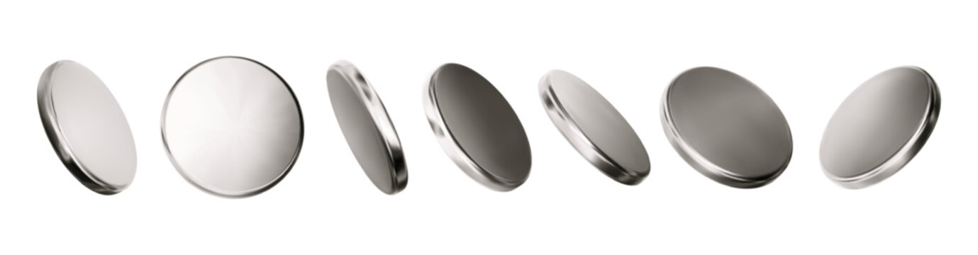 3d grey glass coin icon. Silver money with liquid glass texture. Abstract chrome crystal shape, mirror badge, disk, plate. Circle object glossy effect. Vector realistic illustration