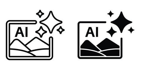 Ai photo generate icon set different style collection for web Ui. EPS10