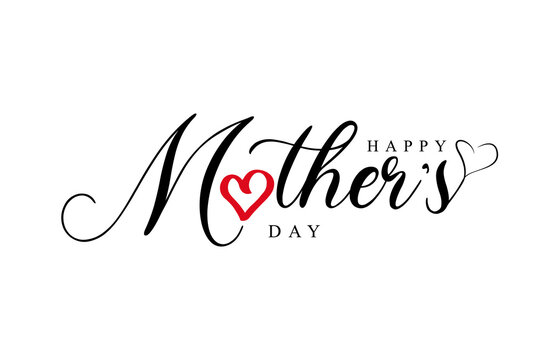Happy Mother's Day hand drawn lettering vector illustration.