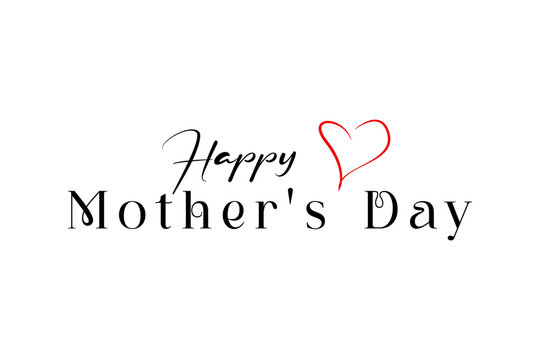 Happy Mother's Day hand drawn lettering vector illustration.