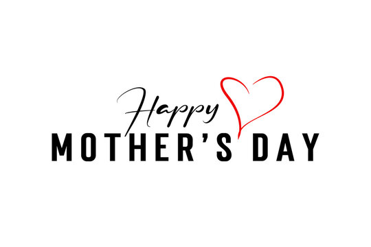 Happy Mother's Day hand drawn lettering vector illustration.