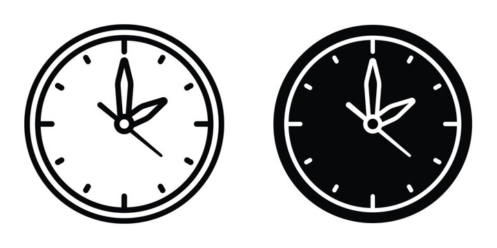 Clock two icon set different style collection for web Ui. EPS10