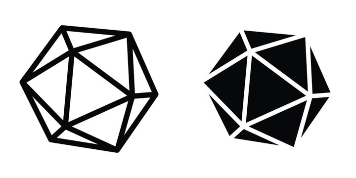 Dice d20 icon set different style collection for web Ui. EPS10