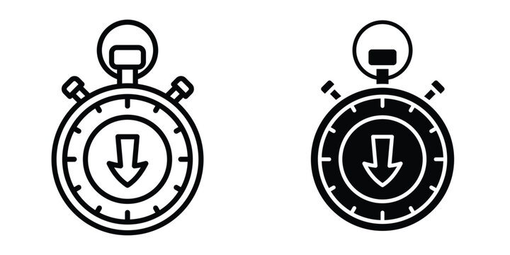 Downtime icon collection. Editable stroke. Vector illustration set