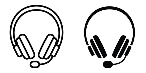 Headset icon set different style collection for web Ui. EPS10