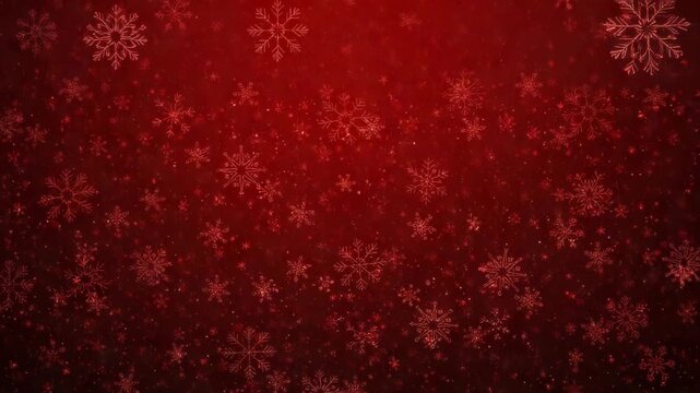 Festive Christmas background in shades of red with delicate snowflake patterns
