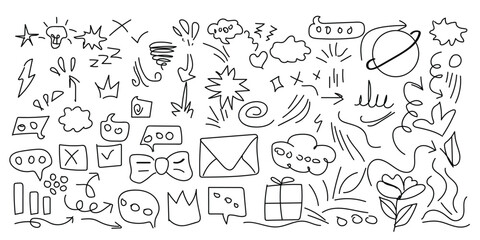 Obraz premium Hand drawn brush minimalist style isolate outline illustration