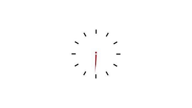 Analog clock spinning and 24 hours timer clock icon animation.on a white background, with 4k video animation.