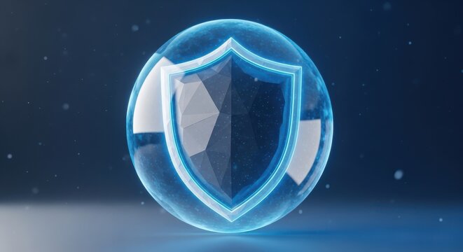 Digital Shield Protection Sphere Glowing Technology