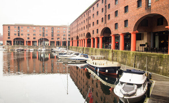A view of the Albert Dock, a renovated Victorian dockland area
