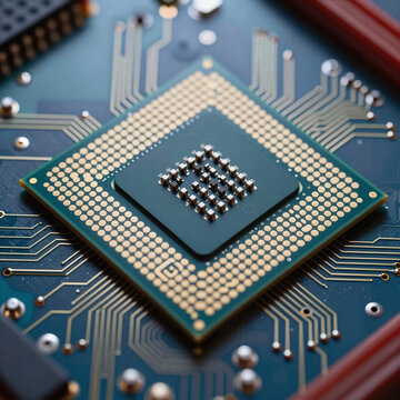 pastel art, "illuminated, high-tech image of a cpu chip showcases the intricate components driving modern technology's future