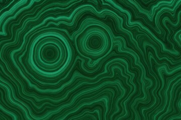 Fototapeta premium Banded malachite stone background in deep emerald wave lines