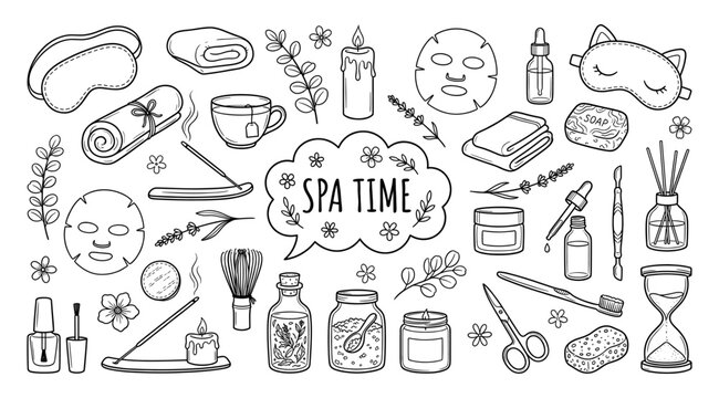 Spa and self care product set with candle and mask