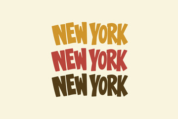 New York Retro Lettering vector illustration