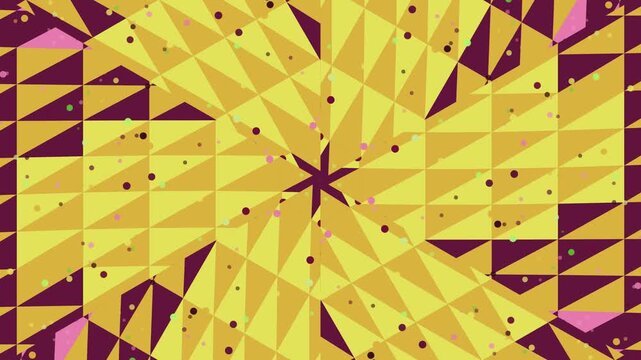 Vibrant Geometric Patterns in Yellow Pink Purple.
