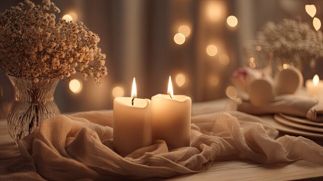 elegant candlelight dinner setup