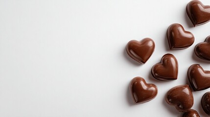 Obraz premium chocolate hearts on white background