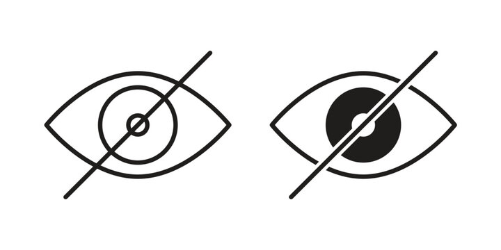 Eye crossed icon vector. EPS 10 editable vector bundle