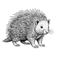 Porcupine Vector Line Art Illustration © MdMohiuddin