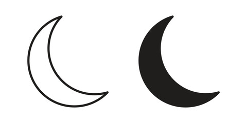 Moon icon vector. EPS 10 editable vector bundle © Sabrin