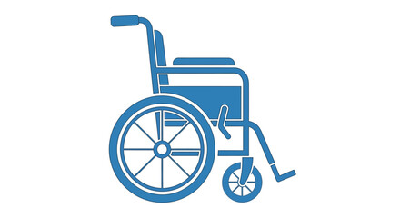 Blue Wheelchair Icon Design.