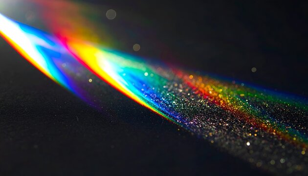 A vibrant spectrum of colors emerges against a dark background, revealing sparkling details