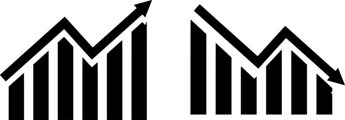 Rising Stock Market Graph Icon, Financial Growth and Business Profit Symbol vector illustration 