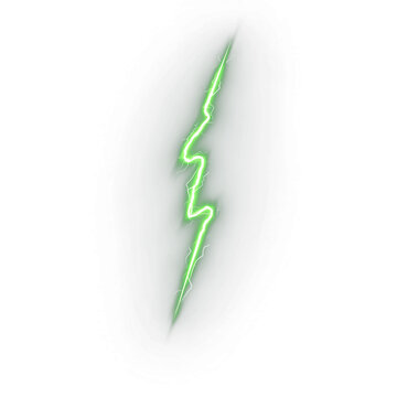 Green lightning bolt overlay, showcasing dynamic energy and contrast, perfect for creative design projects and visual storytelling green tunder png