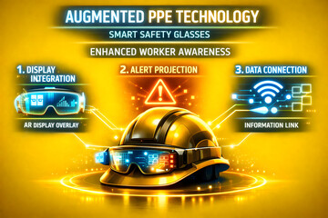 Augmented Reality Safety Gear and Industrial Protection Helmet for Workplace Safety