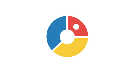 Colorful Pie Chart Donut Chart Data Visualization on Isolated White Background