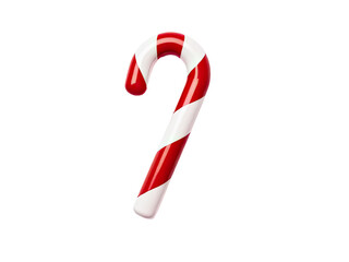 Obraz premium Single candy cane on white background, great for winter or holiday themed projects