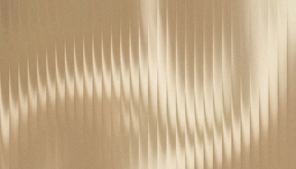 Grainy ribbed abstract textured pattern with vertical lines and waves in a metallic gold color creating a dynamic visual effect © Rahman