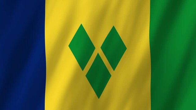 Saint Vincent and the Grenadines Flag Waving, Realistic 4K Background