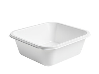 A white container with a lid on a white background, suitable for commercial or personal use