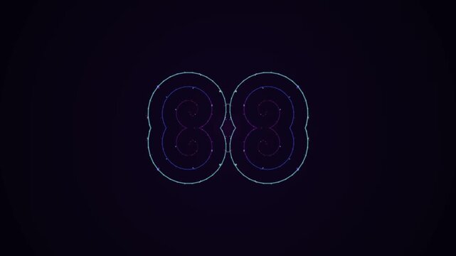Abstract representation of cell division or binary fission process.