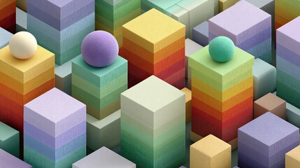 Obraz premium horizontal stock image, commercial style conceptual illustration with minimal color palette and futuristic corporate style, suitable for presentations, technology, business, and creative design themes