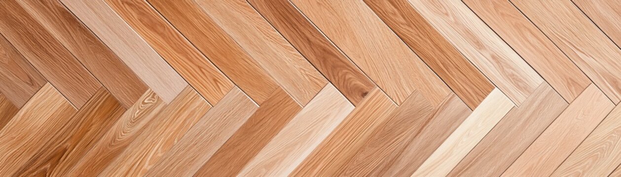 Herringbone Parquet Floor Close-up of a warm-toned wooden floor with a distinct chevron pattern and varied wood grain, showcasing natural texture and design. ,wood floor,parquet