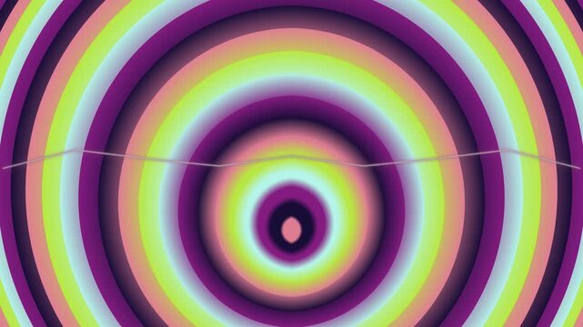Hypnotic Psychedelic Concentric Circles Abstract Background Animation.
