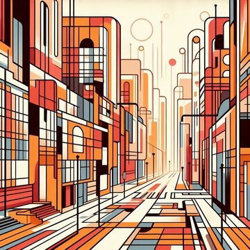 abstract  geometric city  skyline backgraound