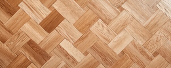 Parquet flooring in a warm, natural wood grain, showcasing a classic herringbone pattern and detailed texture. ,wood floor,herringbone
