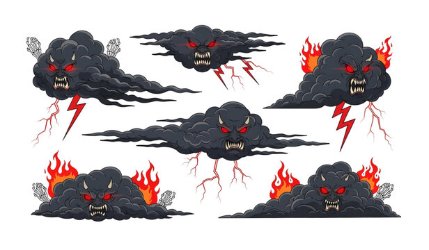 Volcanic Eruption with Lightning and Fire.