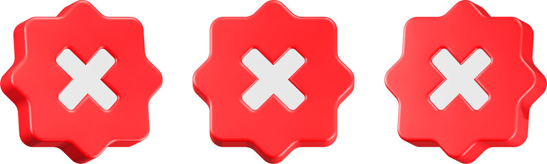 Fototapeta premium cross sign icon 3d render red circle button
