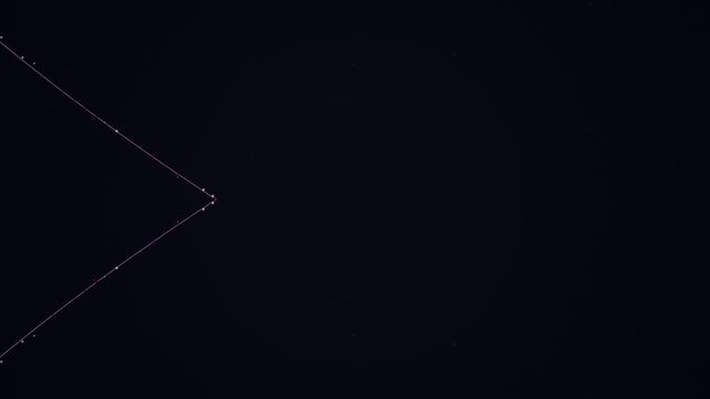 Abstract geometric patterns with glowing lights and lines on a dark background.