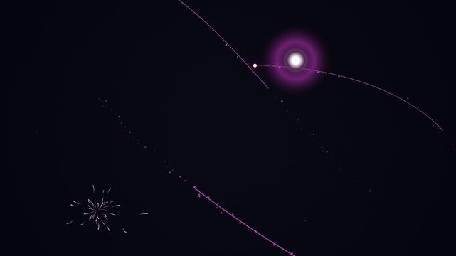 Cosmic ballet of celestial bodies in the vast expanse of space.