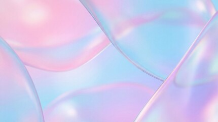 Iridescent pastel bubbles background with shiny holographic effect