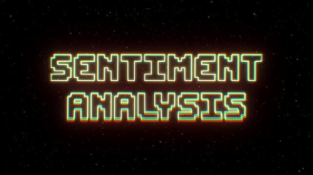 Sentiment Analysis Neon text with retro style