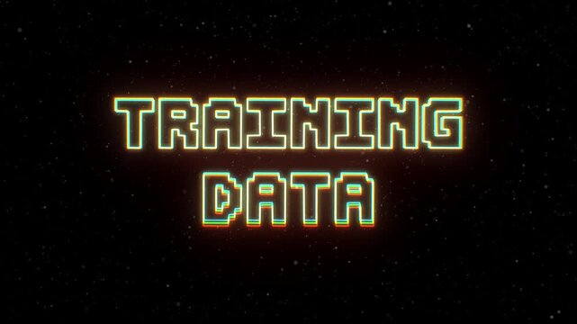 Training Data Neon text with retro style